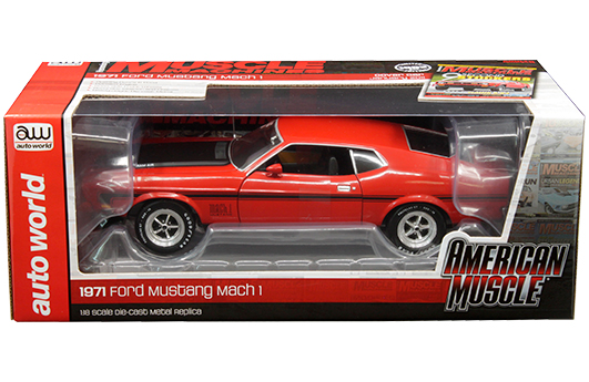 Auto World 1:18 American Muscle - 1971 Ford Mustang Mach 1 (Red