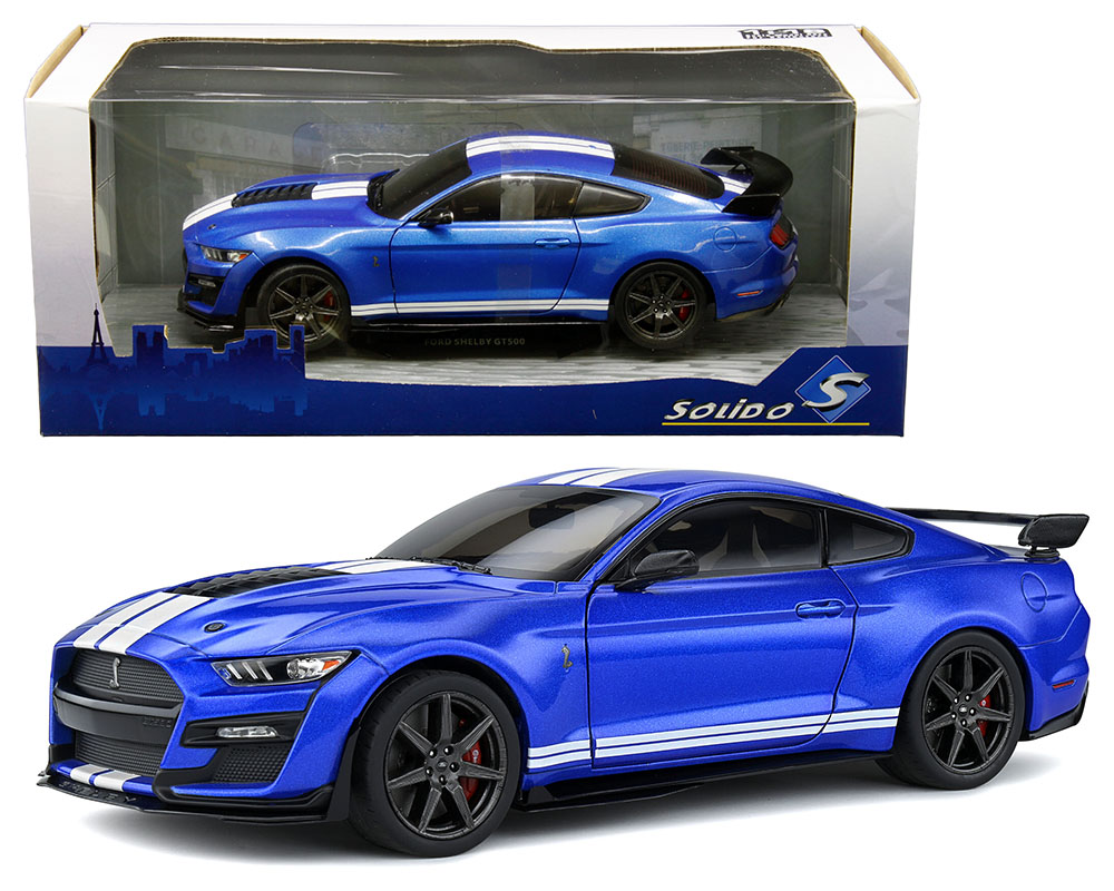 Solido 1:18 2020 Ford Shelby GT500 (Blue/White Stripes) - M & J Toys ...