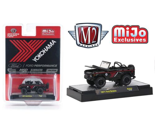 M2 Machine 1:64 Auto Truck Mijo Exclusive 1971 Ford Bronco Off Road 4×4 Yokohama Racing