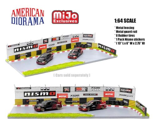 American Diorama 1:64 Mijo Exclusive Racetrack Diorama with Auto World Advan Yokohama Stickers Included Limited 2,400