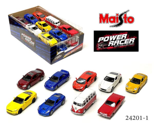 Maisto 4.75″ Power Racer Pullback Action Assortment 1