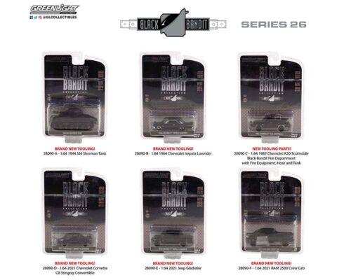 Greenlight 1:64 Black Bandit Series 26 – 6 Styles Assortment