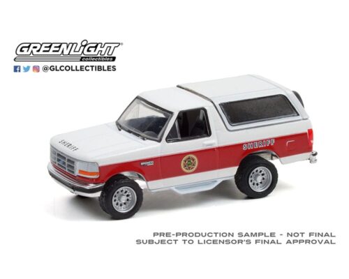 Greenlight 1:64 Hobby Exclusive 1994 Ford Bronco XLT – Absaroka County Sheriff