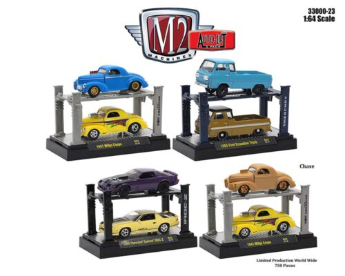 M2 Machines 1:64 Auto-Lifts 2-Pack with 2 Cars Release 23 Assortment