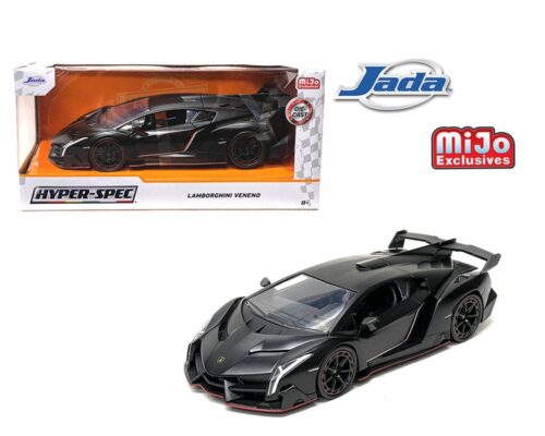 Jada 1:24 Lamborghini Veneno – Matte Black – Hyper-Spec – MiJo Exclusives Limited Edition