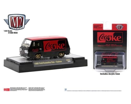 M2 Machines 1:64 Coca-Cola 1966 Ford Econoline (Black with Red Roof) – Hobby Exclusive