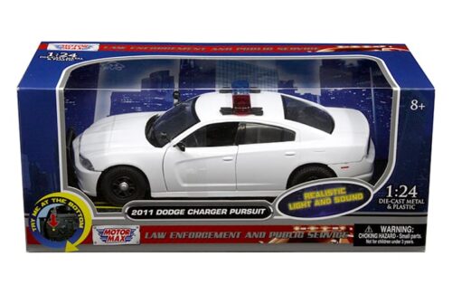 Motormax 1:24 2011 Dodge Charger Pursuit with Light and Sound – Law Enforcement