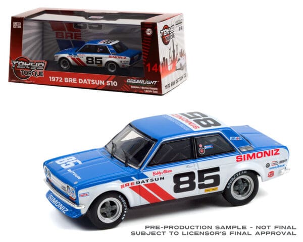 Greenlight 1:43 Tokyo Torque – 1972 BRE Datsun 510 #85 Bobby Allison