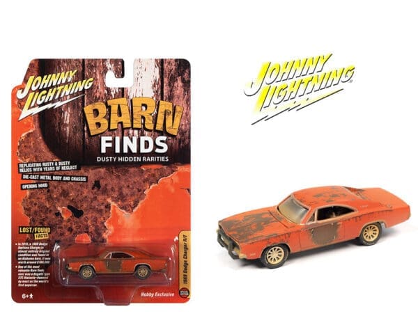 Johnny Lightning 1:64 Barn Finds 1969 Dodge Charger R/T Rusted Weathered With Faded Graphics 01