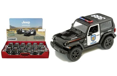 Kinsmart 1:34 Jeep 2018 Wrangler 4X4 Police 5″