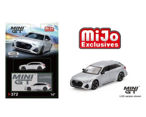 Mini GT 1:64 Audi RS 6 Avant Carbon Black Edition Florett Silver Limited Edition -Mijo Exclusives