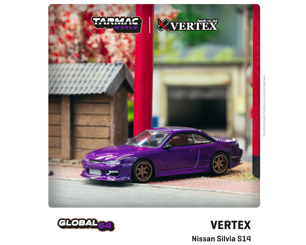 Tarmac Works 1:64 Global 64 Vertex Nissan Silvia S14 - M & J Toys 