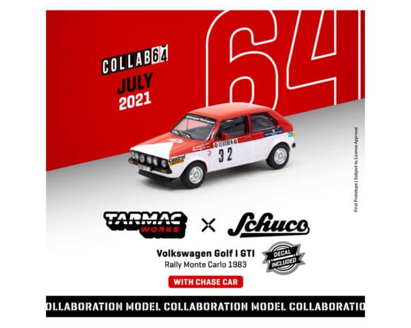 Tarmac Works x Schuco 1:64 Volkswagen Golf GTi Rally Monte Carlo 1983