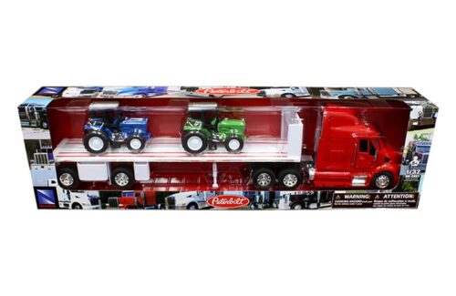 New Ray 1:32 Peterbilt 387 with 2 Farm Tractors – Long Haul Truckers