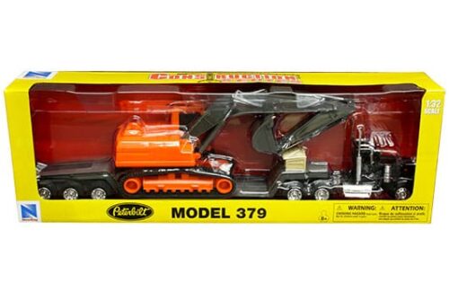 New Ray 1:32 Peterbilt 379 with Backhoe – Long Haul Truckers