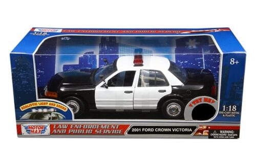 Motormax 1:18 2001 Ford Crown Victoria Police with Sound and Light