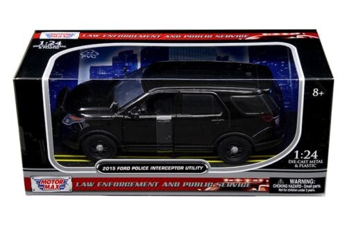 Motormax 1:24 2015 Ford Police Interceptor Utility with Slick Top