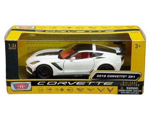 Motormax 1:24 2019 Chevrolet Corvette C7 ZR1 (White with red inteior) – History of Corvette