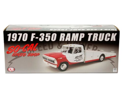 ACME 1:18 1970 F-350 Ramp Truck (White/Red) – So-Cal Speed Shop – Limited 1 of 976