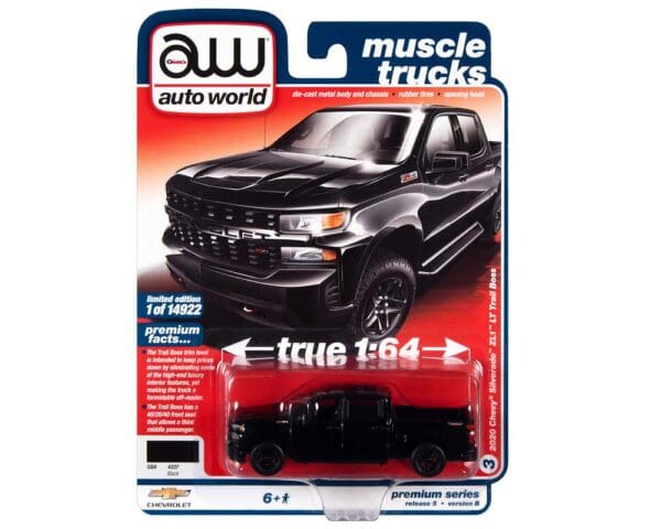 Auto World 1:64 2020 Chevrolet Silverado ZL1 LT Trail Boss (Black) –