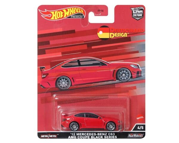 Hot Wheels 1:64 2012 Mercedes-Benz C63 AMG Coupe Black Series (Red) – Car Culture Deutschland – Solid Pack