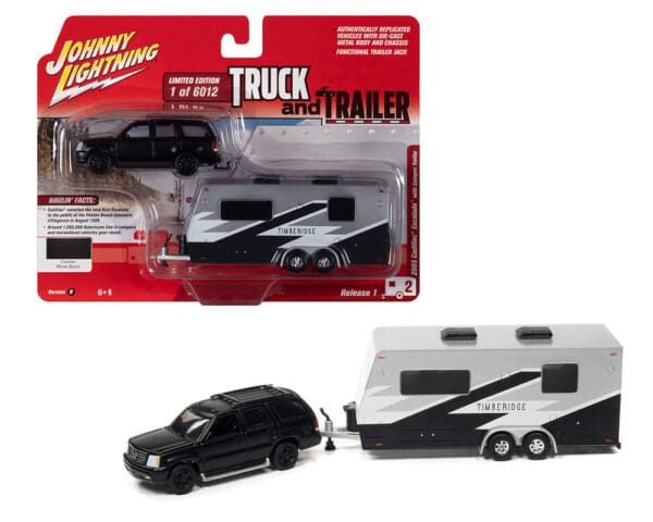 Johnny Lightning 1:64 Truck Trailer 2005 Cadillac Escalade with Camper Trailer