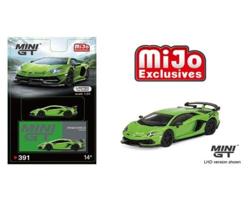 Mini GT 1:64 Lamborghini Aventador SVJ (Verde Mantis) – MiJo Exclusives