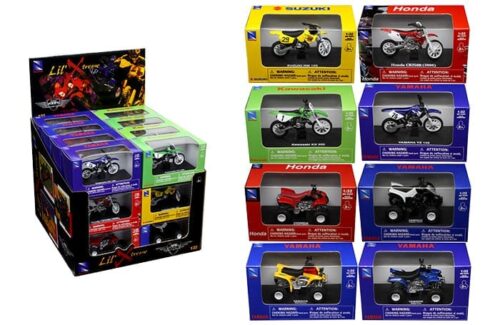 New Ray  1:32 Motorcycle and ATV Assortment – Lil’Xtreme – Counter Display of 24