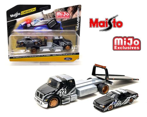 Maisto 1:64 International Durastar Flatbed with 1988 Ford Mustang Toyo Tire Limited 3,600 – Mijo Exclusives – Elite Transport