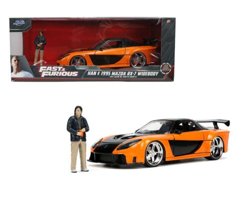 Jada 1:24 1995 Mazda RX-7 Widebody With Han Figure Tokyo Drift – Fast & Furious – Hollywood Rides