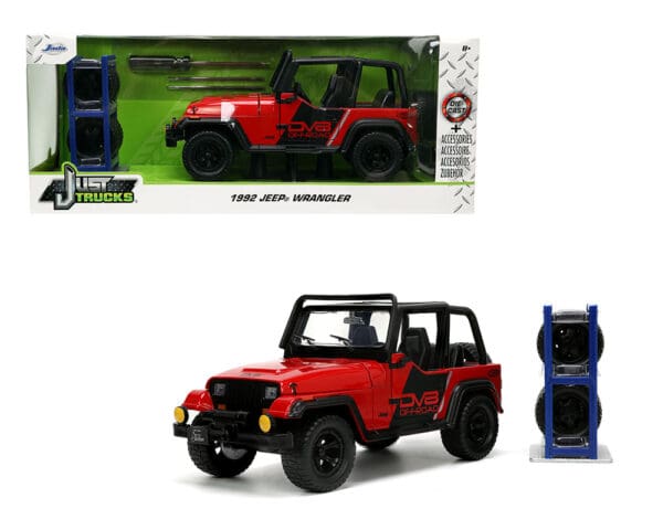 Jada 1:24 1992 Jeep Wrangler – Just Trucks with Extra Wheels & Rack