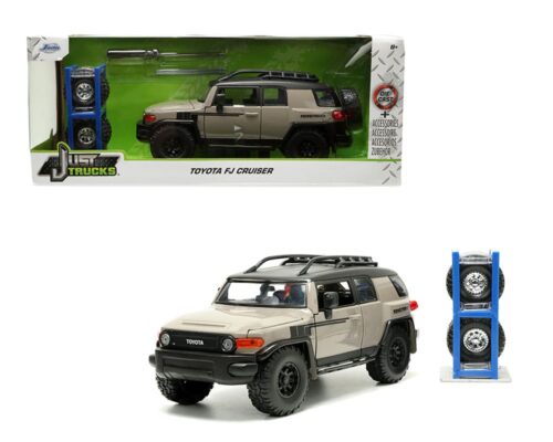 Jada 1:24 Toyota FJ Cruiser (Grey) – Just Trucks with extra wheels & Rack