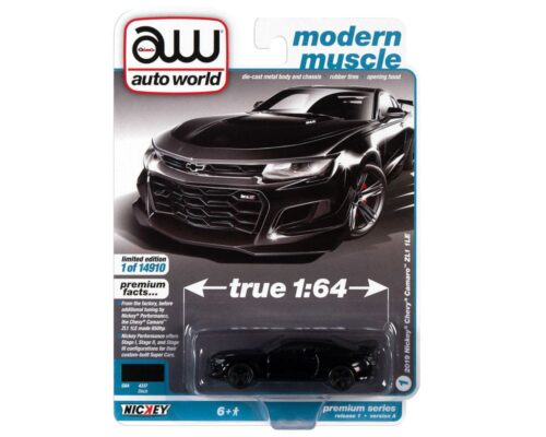 Auto World 1:64 2019 Chevrolet Camaro ZL1 1LE Nickey (Black) – Premium 2022 Release 1 Version A – Solid Pack