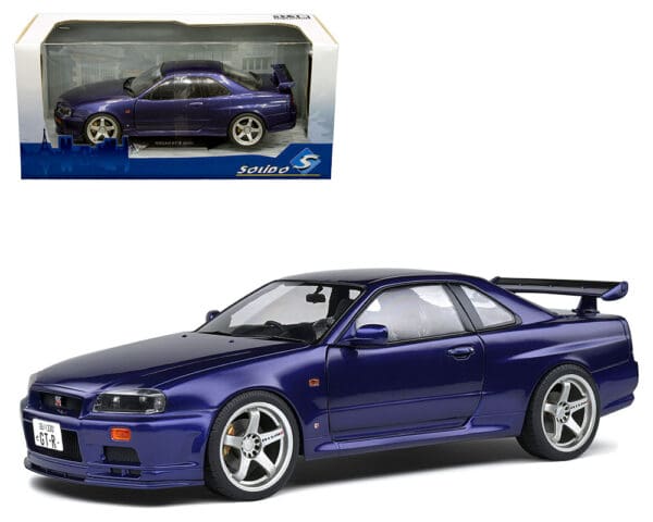 Solido 1:18 1999 Nissan Skyline GT-R (R34) (Midnight Purple)