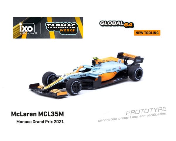 Tarmac Works 1:64 McLaren MCL35M Monaco Grand Prix 2021 #4 Lando Norris