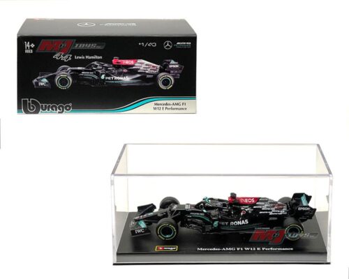 Bburago 1:43 Mercedes-AMG F1 W12 E Performance 2021 RB16B With Driver Lewis Hamilton #44 – F1 Racing