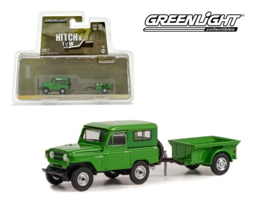 Greenlight 1:64 Hitch & Tow Series 25 – 1972 Nissan Patrol with 1/4 Ton Cargo Trailer