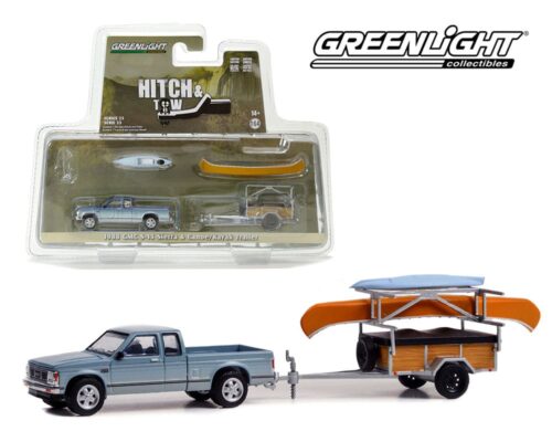 Greenlight 1:64 Hitch & Tow Series 25 – 1988 GMC S-15 Sierra with Canoe & Kayak Trailer