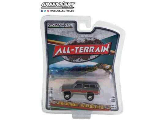 Greenlight 1:64 All-Terrain Series 13 – 1990 Chevrolet K5 Blazer Lifted – Gray Metallic & Fire Red