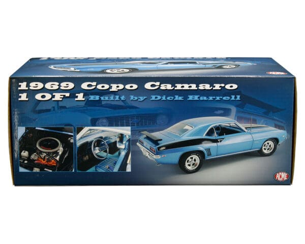 ACME 1:18 1969 Copo Camaro (Glacier Blue) 1 of 1 Built by Dick Harrell – Limited 1602 Pieces