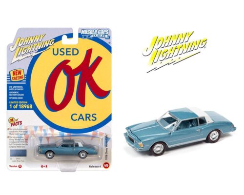 Johnny Lightning 1:64 Muscle Cars USA 1978 Chevrolet Monte Carlo Blue Solid Pack