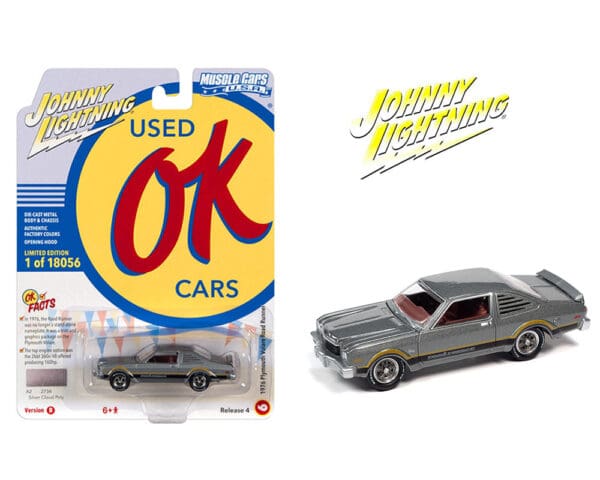 Johnny Lightning 1:64 Muscle Cars USA 1976 Plymouth Road Runner Grey Solid Pack