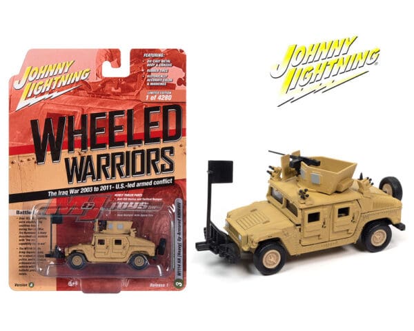 Johnny Lightning 1:64 Military M1114 HA (Heavy) Up-Armored HMMWV Humvee 4-CT Armored Fastback Tan – Wheeled Warriors