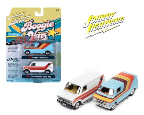 Johnny Lightning 1:64 Theme 2 Pack – Boggie Van 1976 Dodge Street Van & 1977 Ford Van