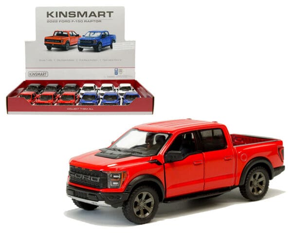 Kinsmart 1:46 2022 Ford F-150 Raptor 5″ (KT5436D) – Display Tray Set of 12