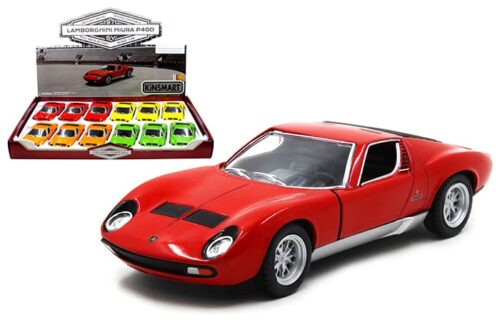 Kinsmart 1:32 1971 Lamborghini Miura P400 5″ (KT5390D) – Display Tray Set of 12