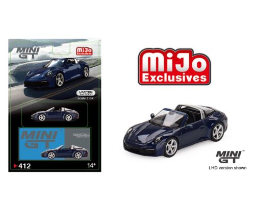 Mini GT 1:64 Porsche 911 Targa 4S Gentian Blue Metallic Limited Edition -Mijo Exclusives USA