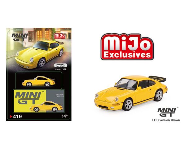 Mini GT 1:64 RUF CTR 1987 Blossom Yellow Limited Edition – Mijo Exclusives USA