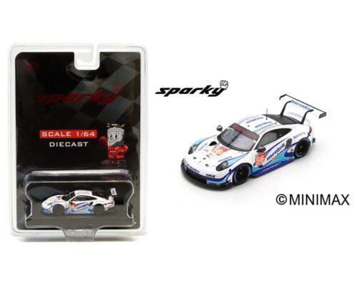 Spark Model 1:64 Porsche 911 RSR – Team Project 1 – 24H Le Mans 2020 – M. Cairoli / E. Perfetti / L. ten Voorde (White with Blue) – Sparky