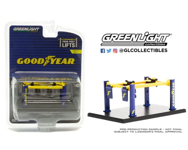 Greenlight 1:64 Auto Body Shop Four-Post Lifts Series 3 – Goodyear Tires